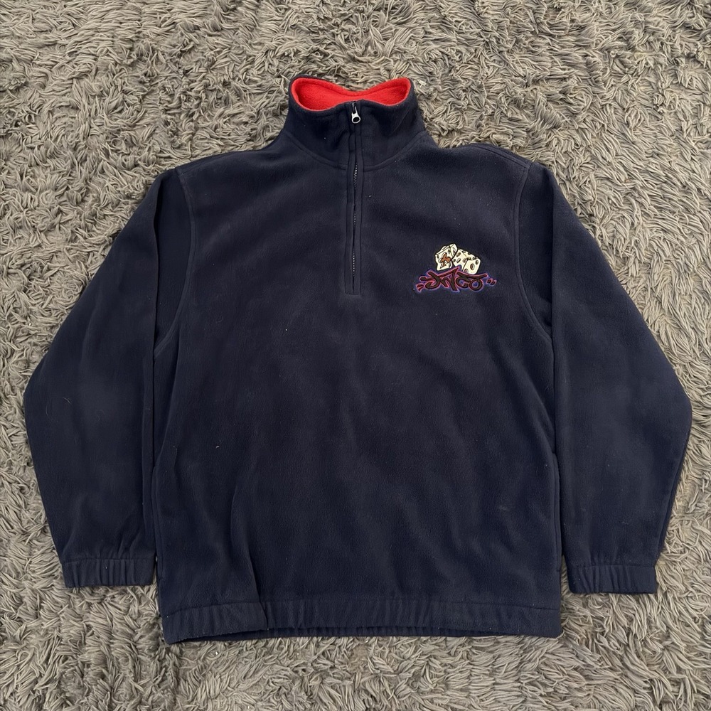JNCO Sweatshirt 1/4 Zip Bowling And Dice 2001 Y2K Embroidered Super RARE Size M